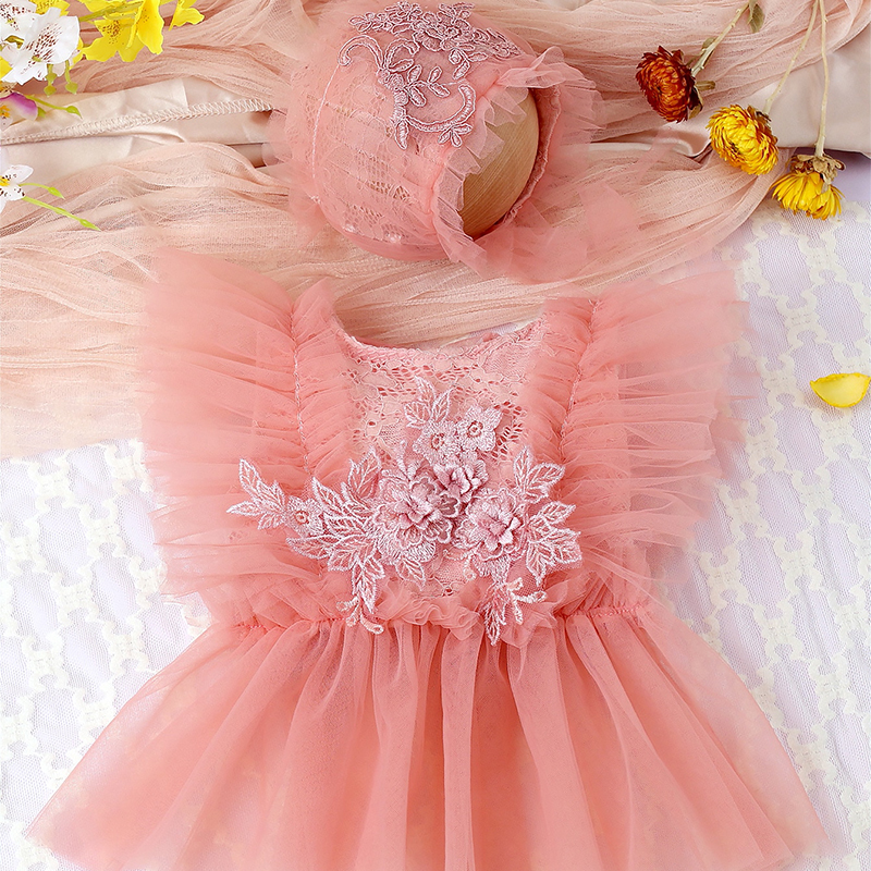 Baby Clothing Patterns - Ylsteed pasgeboren meisje mesh romper hoed