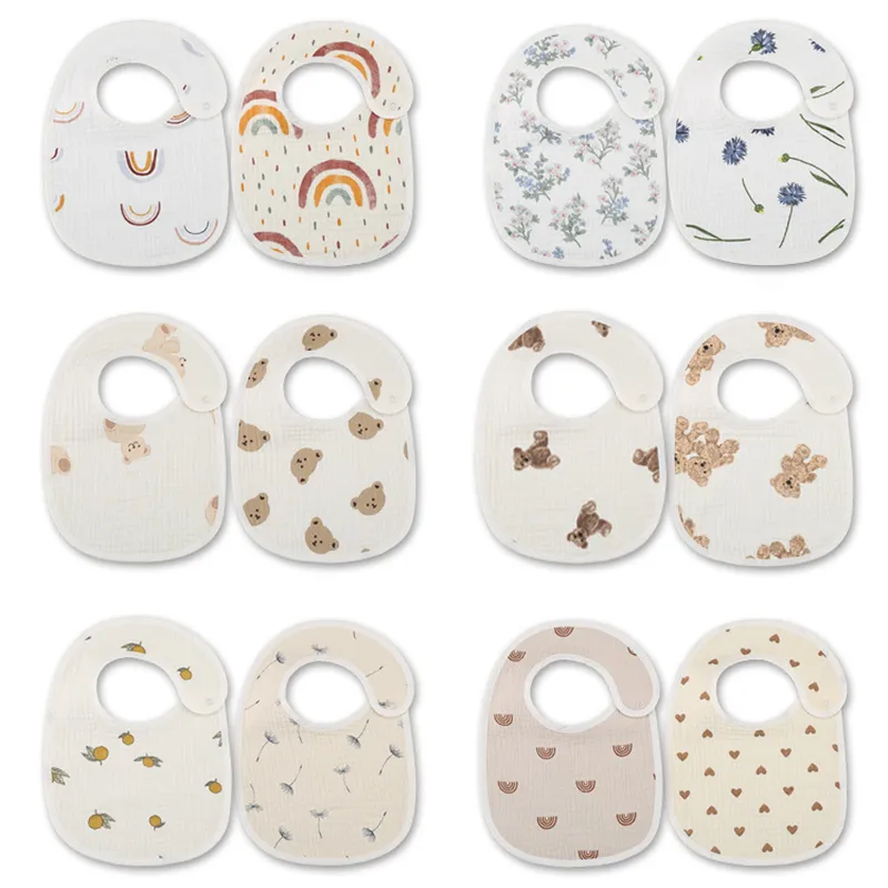Baby Clothing Patterns - 2 stks/set Waterdichte Slabbers Katoen Zuigelingenvoeding