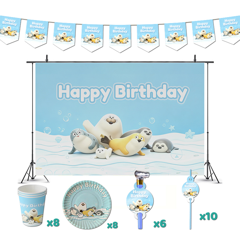 Baby Zebra Clothing - Angry Blob Seal Verjaardagsfeestdecoraties Dierenthema Benodigdheden