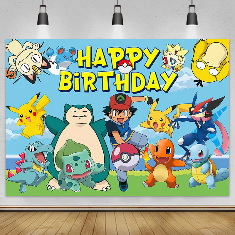 Baby Zebra Clothing - Pokemon Pikachu Verjaardagsfeestje Achtergrond Cartoon Baby