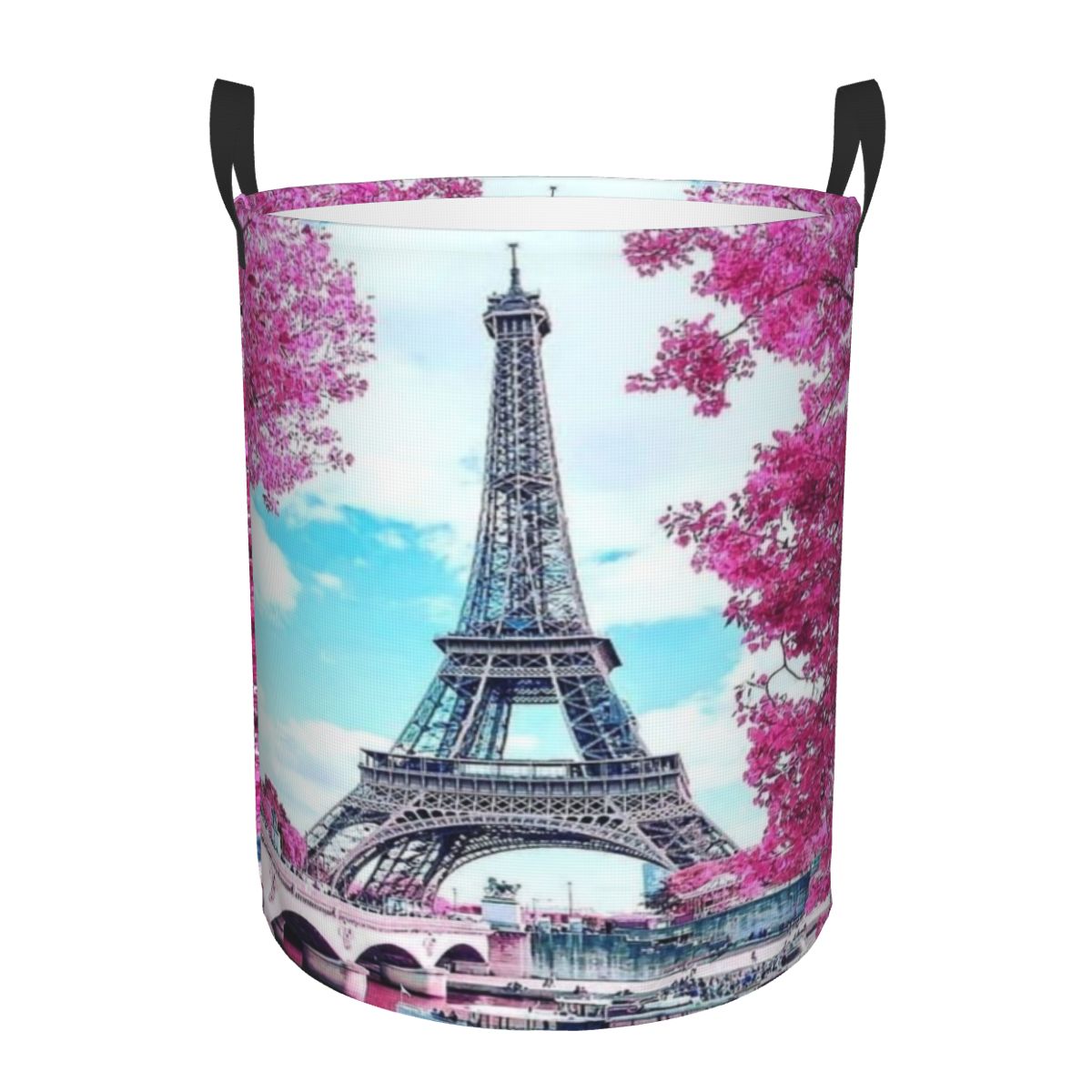 Baby Clothing Paris - Aangepaste Eiffeltoren Parijs Bloemen Wasmand Opvouwbare